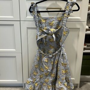 Floral Ruffle Dress with tie back